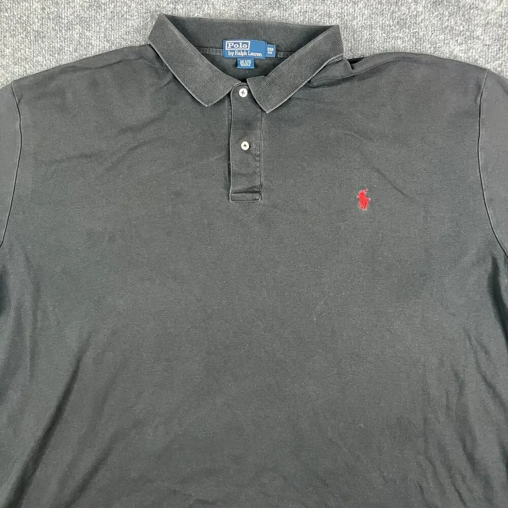 Ralph Lauren Polo Mens 3XB Big Black Red Pony Logo Short‎ Sleeve Classic Fit